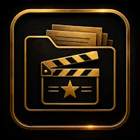 a golden folder icon with a star on it
