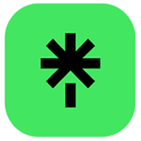 a green icon with a black star on it